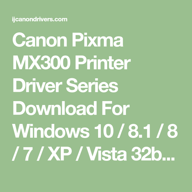 canon mx300 driver for mac